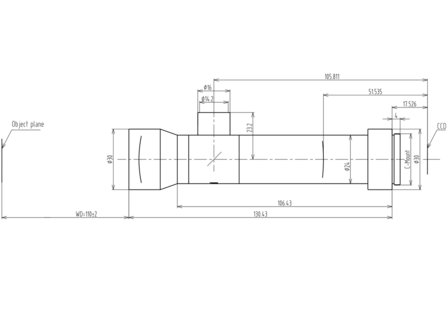 Mechanical Drawing LCM-TELECENTRIC-1X-WD110-1.5-CO