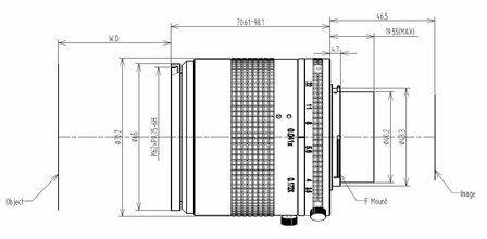 Mechanical Drawing LFM-65MP-80MM-F3.6-42-ND1