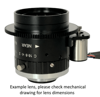 Motorized focus lens C-mount 20MP 12MM F2.8 for max sensorsize 1.1&quot;