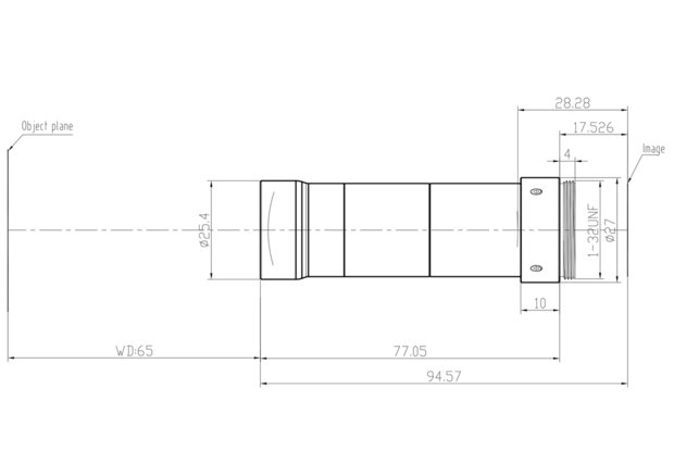 Mechanical Drawing LCM-TELECENTRIC-2X-WD65-1.5-NI