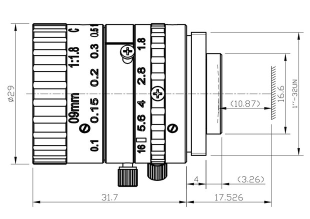 Mechanical Drawing LCM-5MP-09MM-F1.8-1.5-ND1