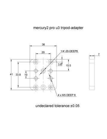 Tripod Mounting Plate ME2P USB3 / ME2S