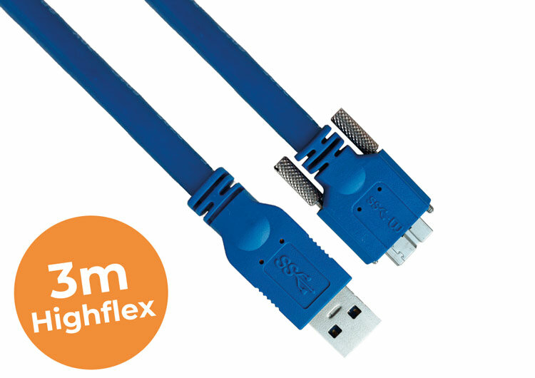 3-meter USB3.0 cable HighFlex, Screw lock, Industrial grade, Highflex