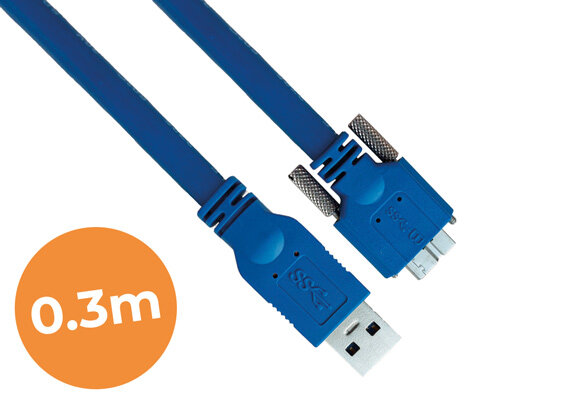 0.3-meter USB3.0 cable, Screw lock, Industrial grade
