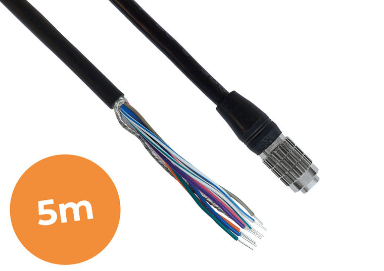 I/O cable 5M Highflex hirose 8-pin - open end - MER Cameras, Industrial grade